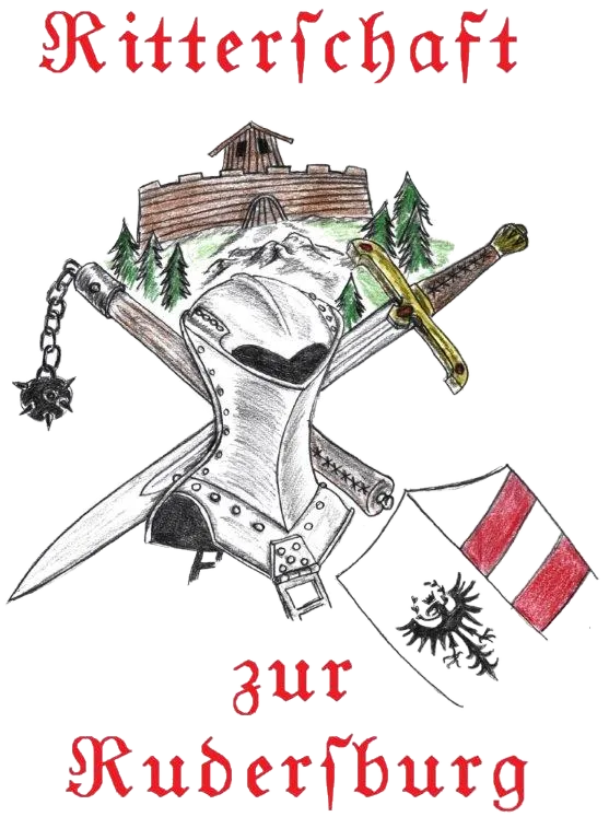 Das gezeichnete Wappen der Ritterschaft zur Rudersburg